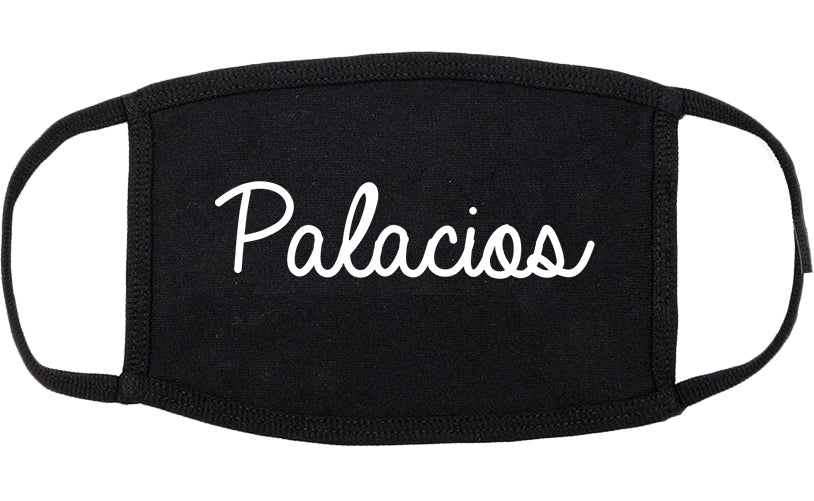 Palacios Texas TX Script Cotton Face Mask Black
