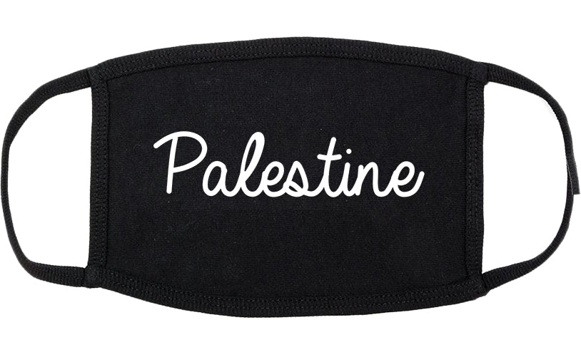 Palestine Texas TX Script Cotton Face Mask Black