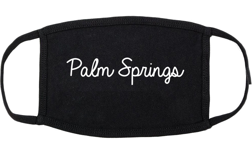 Palm Springs California CA Script Cotton Face Mask Black