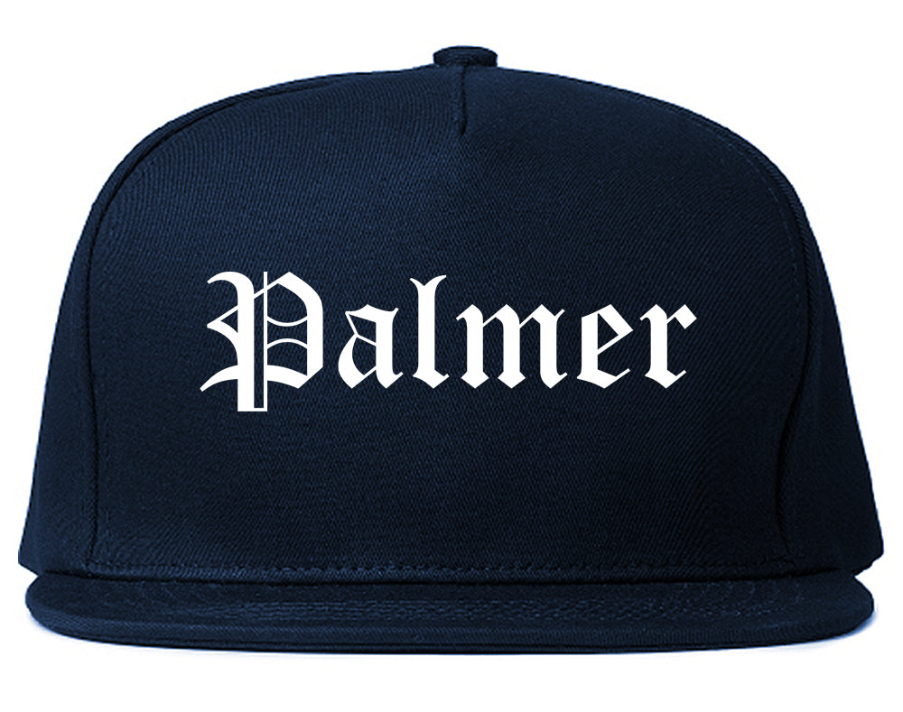 Palmer Alaska AK Old English Mens Snapback Hat Navy Blue