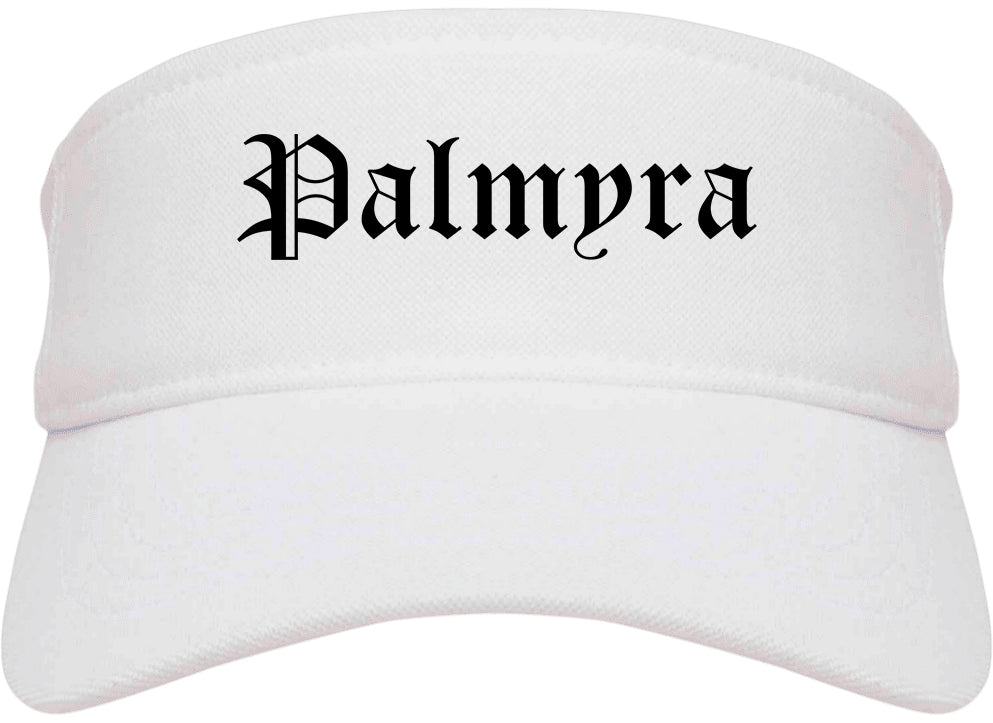 Palmyra Pennsylvania PA Old English Mens Visor Cap Hat White