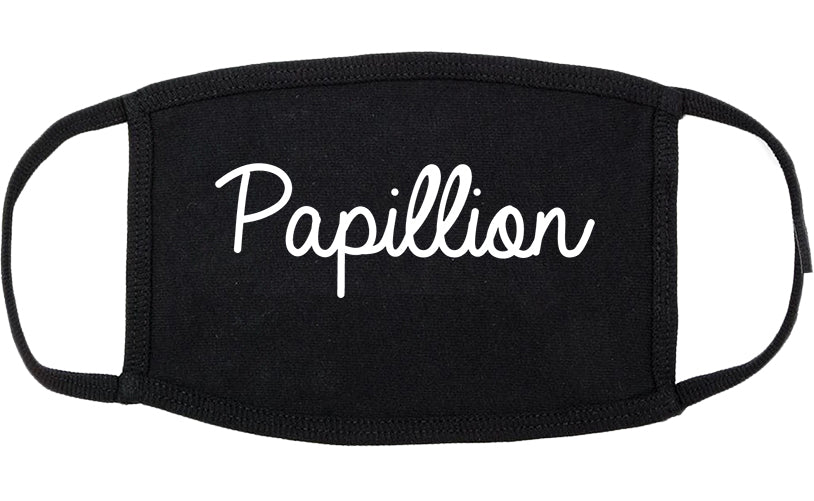 Papillion Nebraska NE Script Cotton Face Mask Black