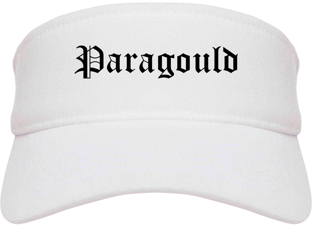 Paragould Arkansas AR Old English Mens Visor Cap Hat White