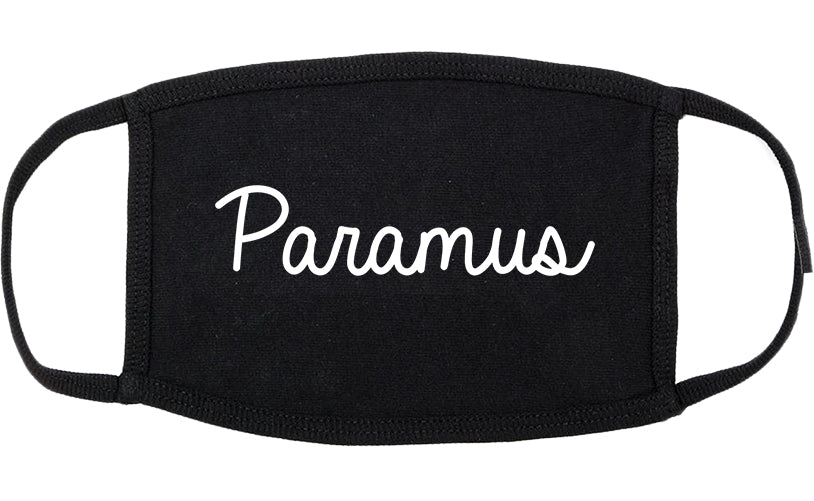 Paramus New Jersey NJ Script Cotton Face Mask Black
