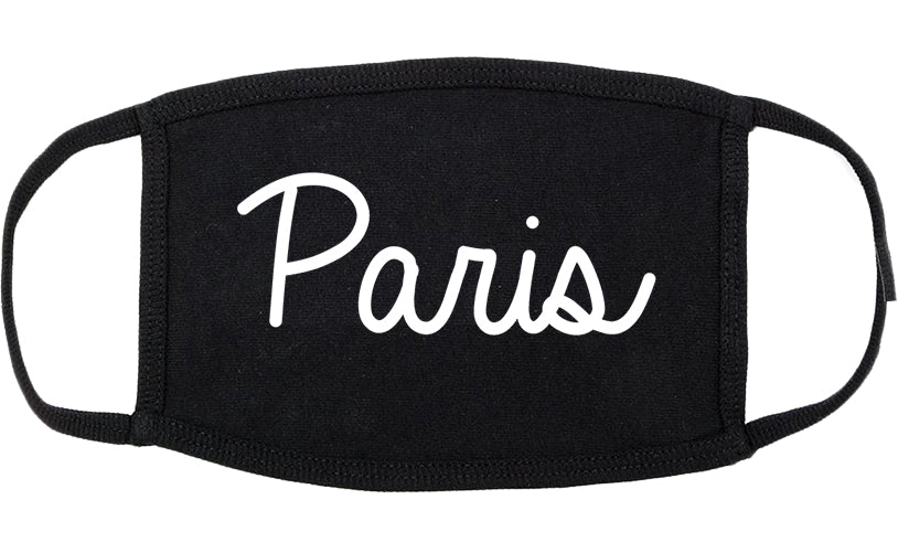 Paris Texas TX Script Cotton Face Mask Black