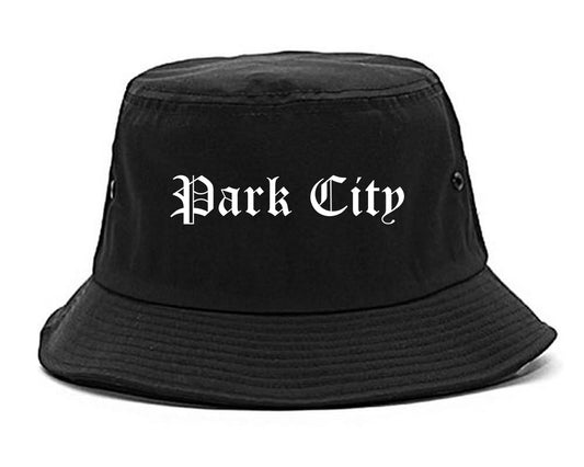 Park City Utah UT Old English Mens Bucket Hat Black