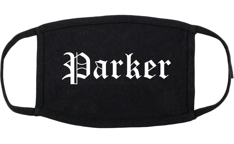 Parker Florida FL Old English Cotton Face Mask Black