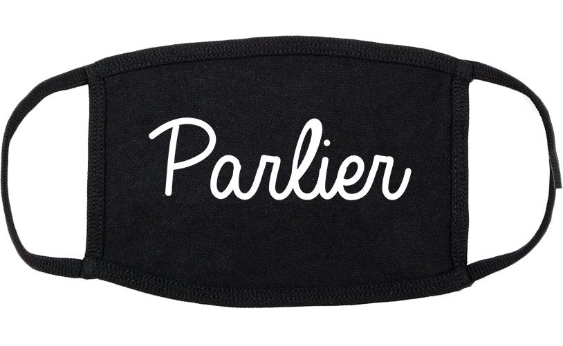 Parlier California CA Script Cotton Face Mask Black