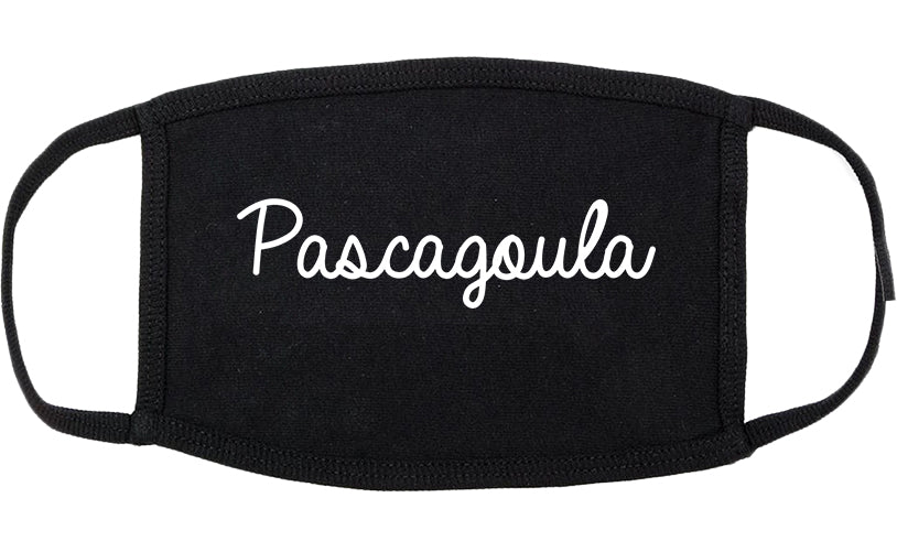 Pascagoula Mississippi MS Script Cotton Face Mask Black