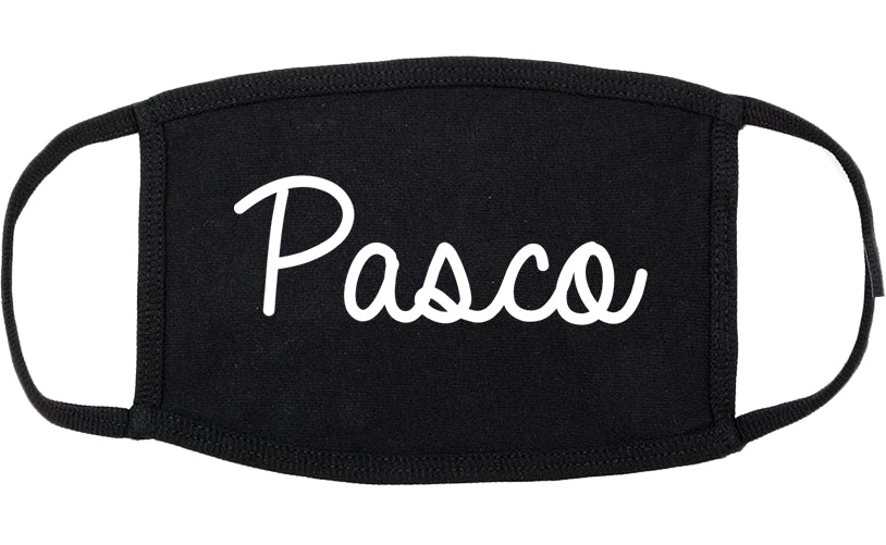 Pasco Washington WA Script Cotton Face Mask Black