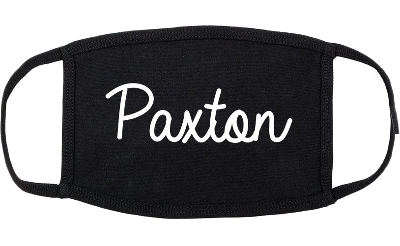 Paxton Illinois IL Script Cotton Face Mask Black