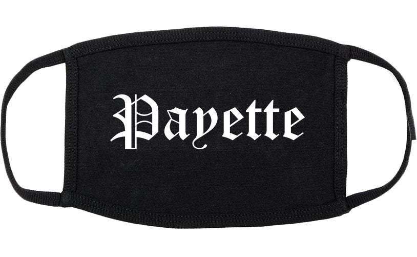 Payette Idaho ID Old English Cotton Face Mask Black