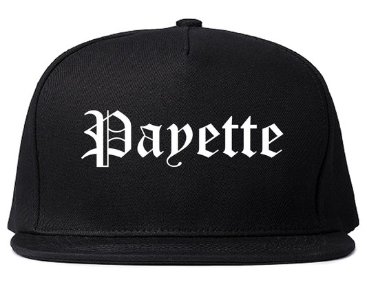 Payette Idaho ID Old English Mens Snapback Hat Black