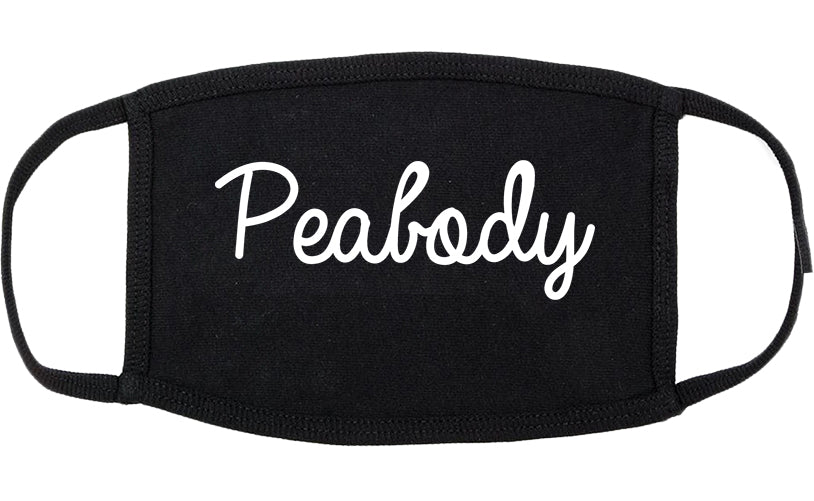 Peabody Massachusetts MA Script Cotton Face Mask Black