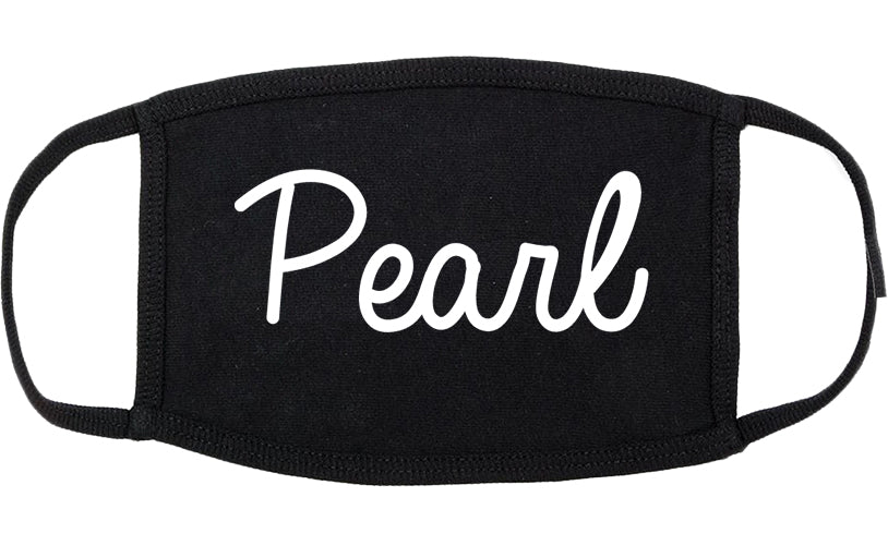 Pearl Mississippi MS Script Cotton Face Mask Black