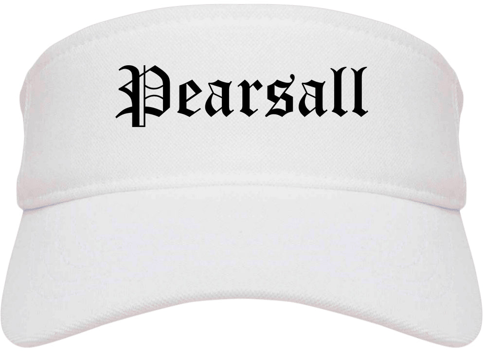 Pearsall Texas TX Old English Mens Visor Cap Hat White