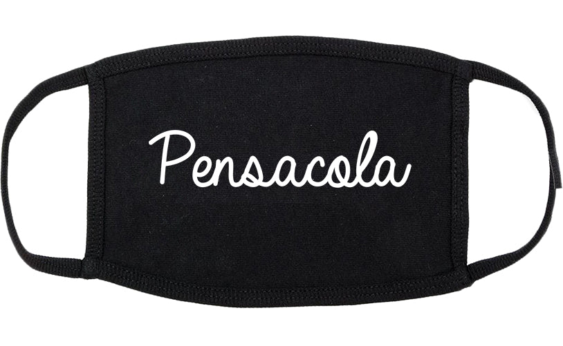 Pensacola Florida FL Script Cotton Face Mask Black