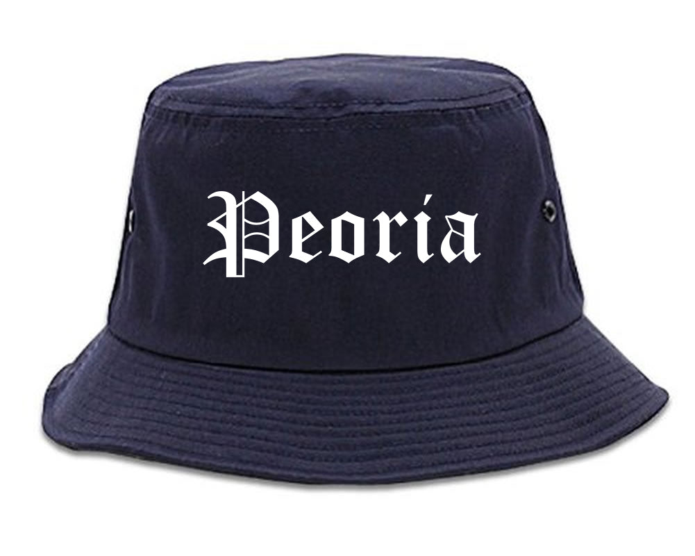 Peoria Arizona AZ Old English Mens Bucket Hat Navy Blue