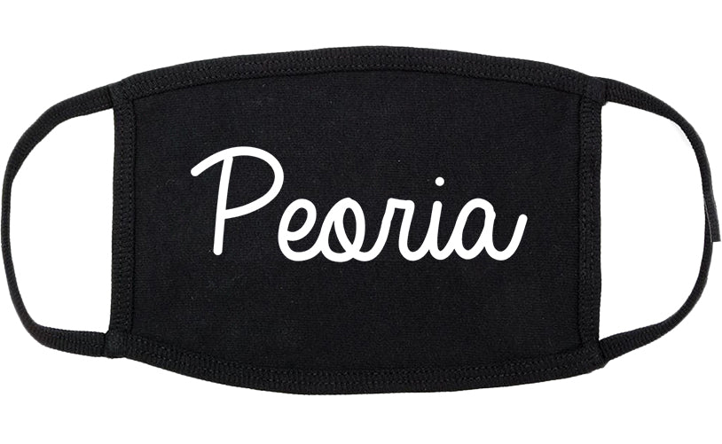 Peoria Arizona AZ Script Cotton Face Mask Black