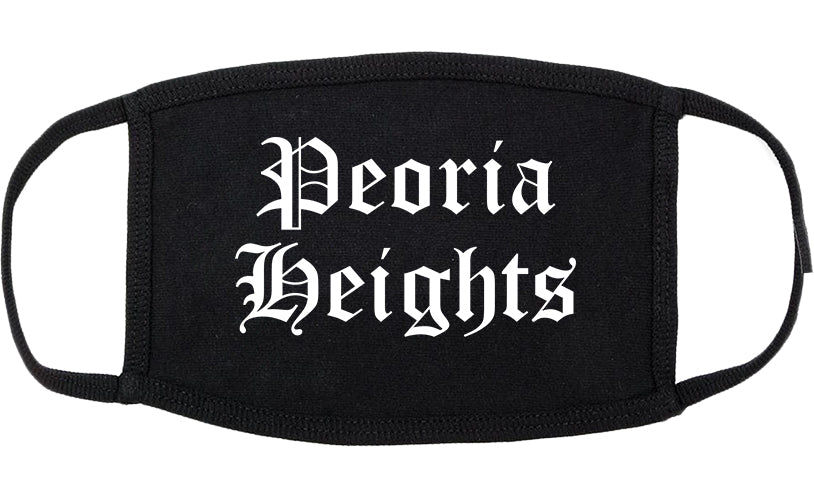 Peoria Heights Illinois IL Old English Cotton Face Mask Black