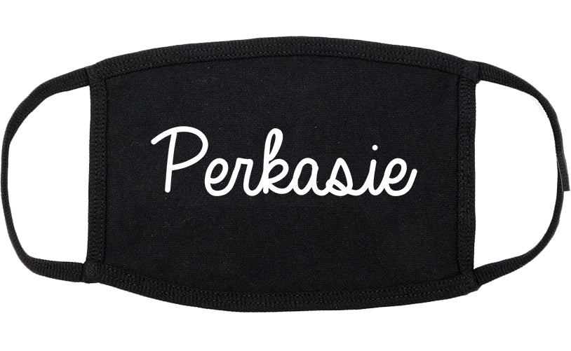 Perkasie Pennsylvania PA Script Cotton Face Mask Black