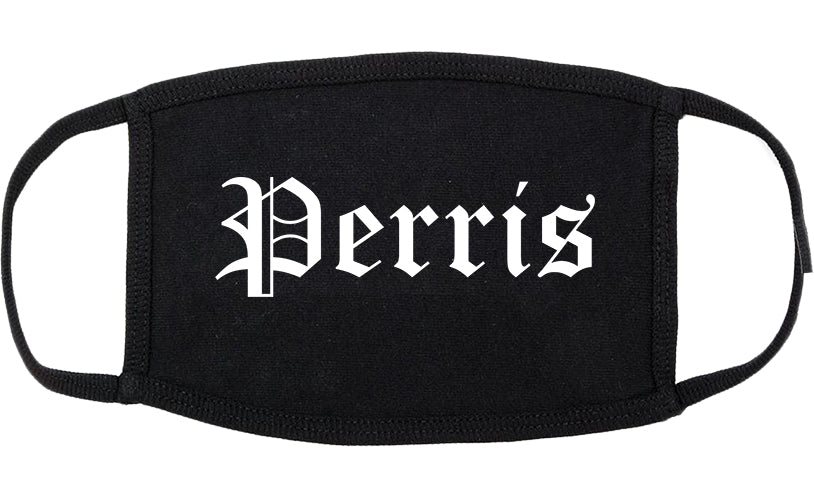 Perris California CA Old English Cotton Face Mask Black