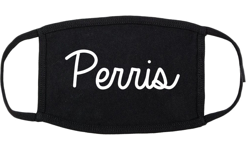 Perris California CA Script Cotton Face Mask Black