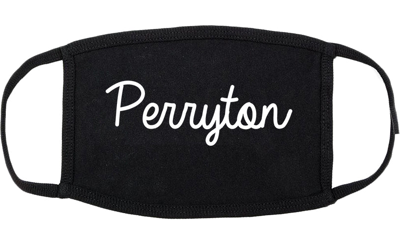 Perryton Texas TX Script Cotton Face Mask Black