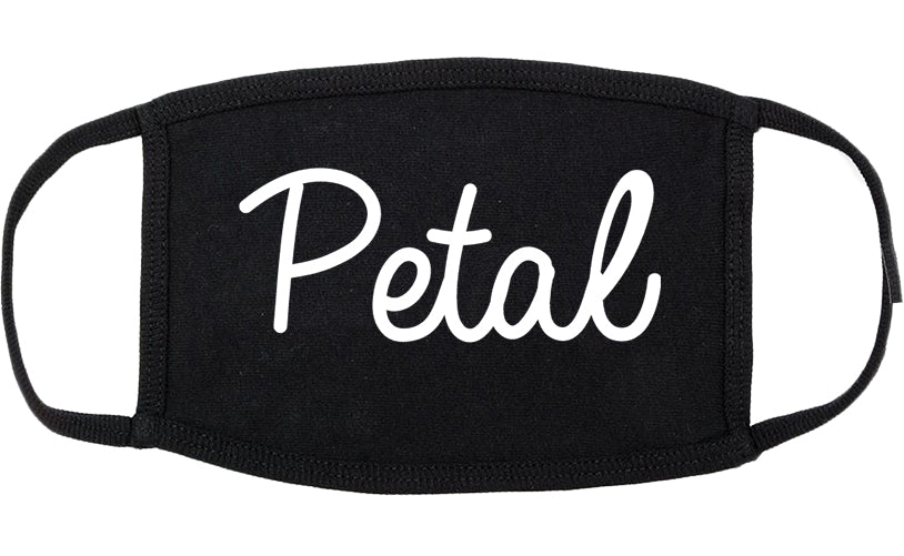 Petal Mississippi MS Script Cotton Face Mask Black