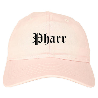 Pharr Texas TX Old English Mens Dad Hat Baseball Cap Pink