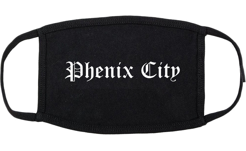 Phenix City Alabama AL Old English Cotton Face Mask Black