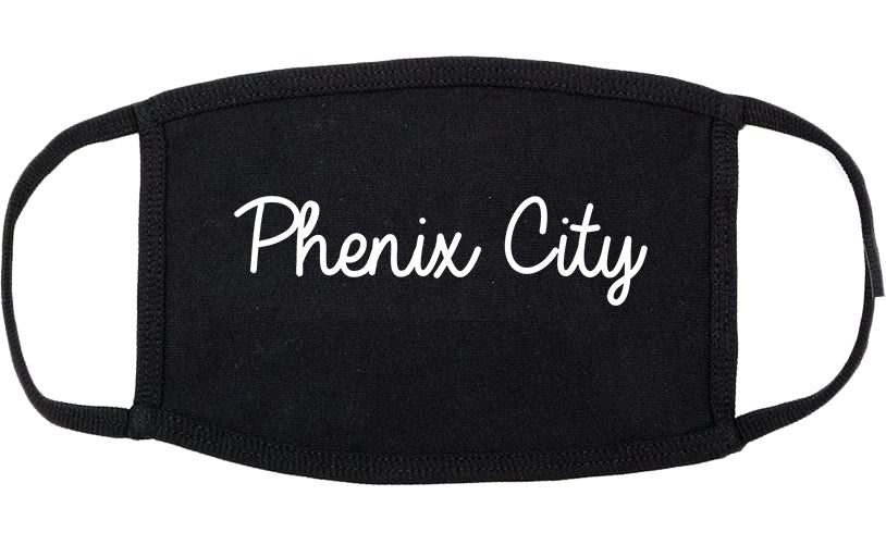 Phenix City Alabama AL Script Cotton Face Mask Black