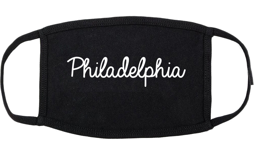 Philadelphia Mississippi MS Script Cotton Face Mask Black