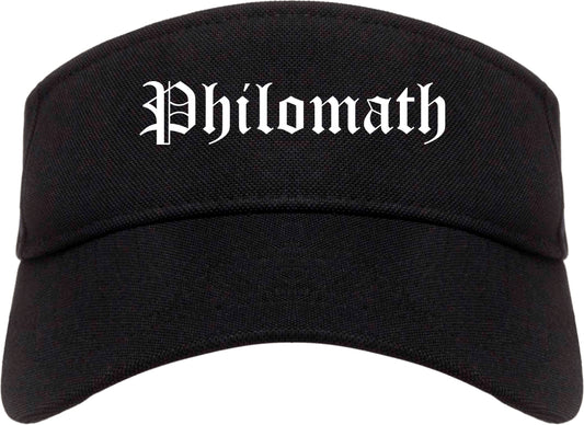 Philomath Oregon OR Old English Mens Visor Cap Hat Black