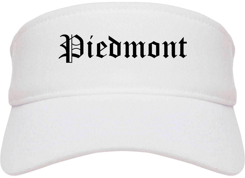 Piedmont California CA Old English Mens Visor Cap Hat White
