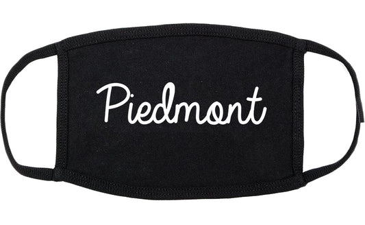 Piedmont Oklahoma OK Script Cotton Face Mask Black