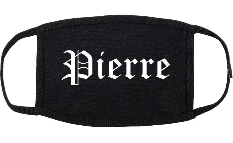 Pierre South Dakota SD Old English Cotton Face Mask Black