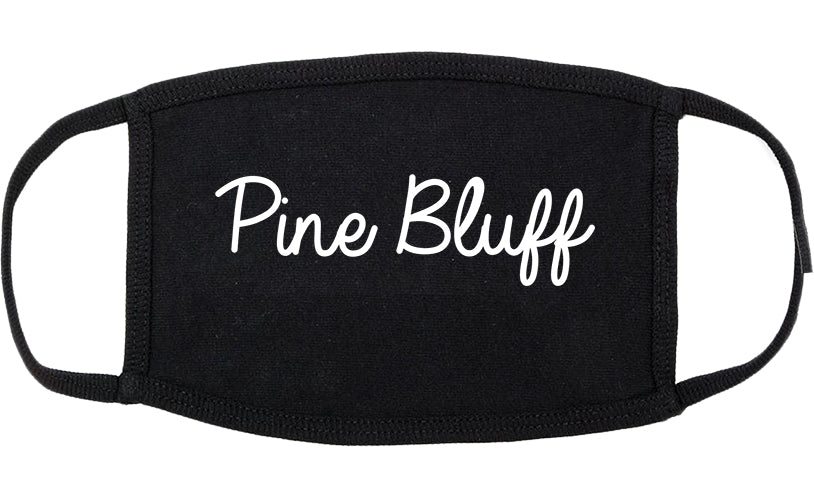 Pine Bluff Arkansas AR Script Cotton Face Mask Black
