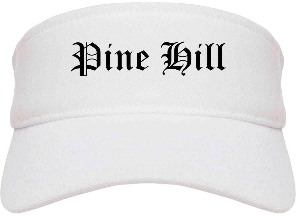 Pine Hill New Jersey NJ Old English Mens Visor Cap Hat White