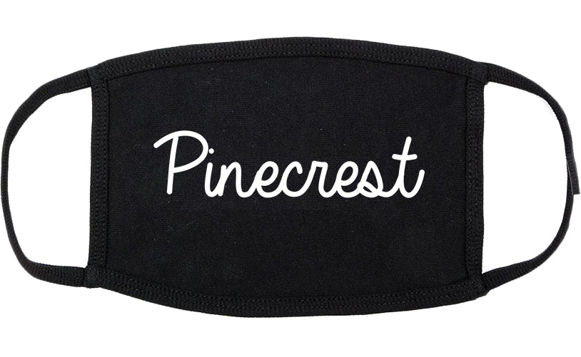 Pinecrest Florida FL Script Cotton Face Mask Black