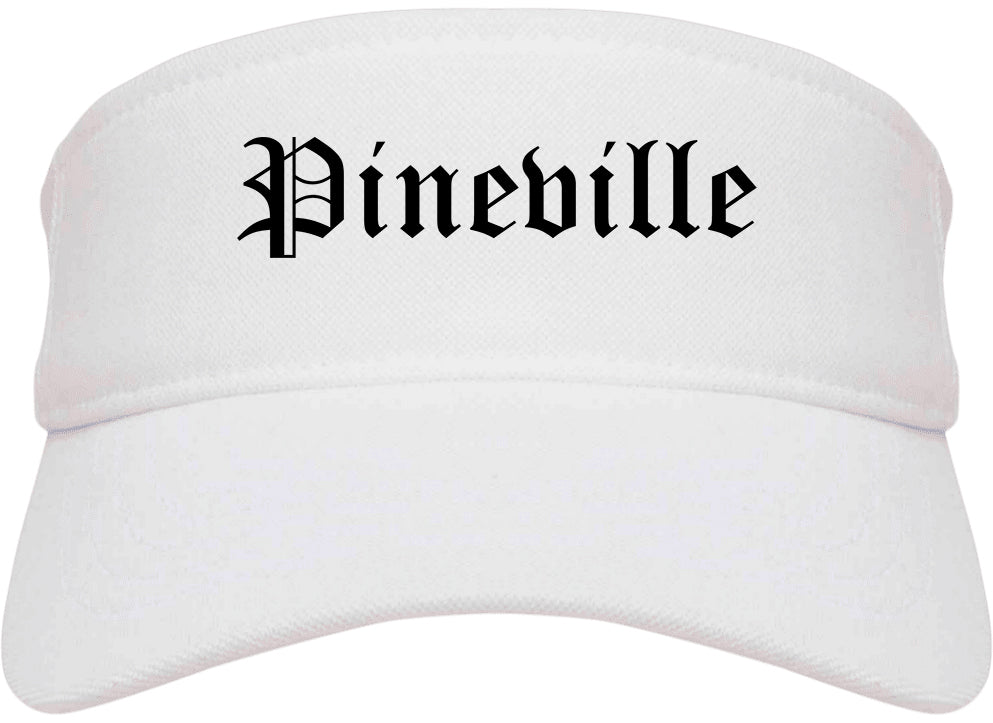 Pineville North Carolina NC Old English Mens Visor Cap Hat White