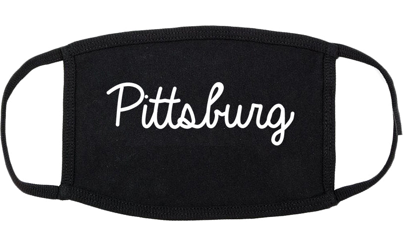 Pittsburg California CA Script Cotton Face Mask Black