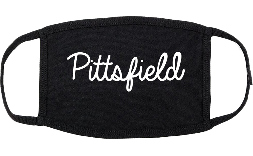 Pittsfield Massachusetts MA Script Cotton Face Mask Black