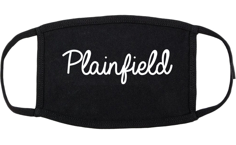 Plainfield New Jersey NJ Script Cotton Face Mask Black