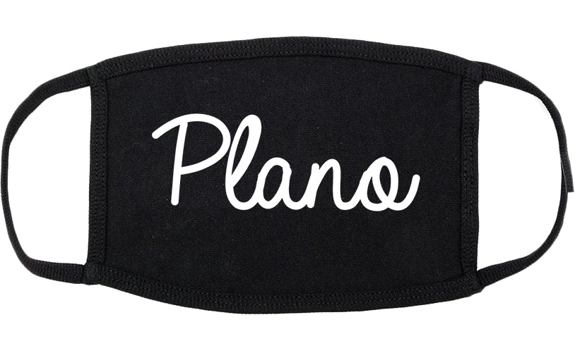 Plano Illinois IL Script Cotton Face Mask Black
