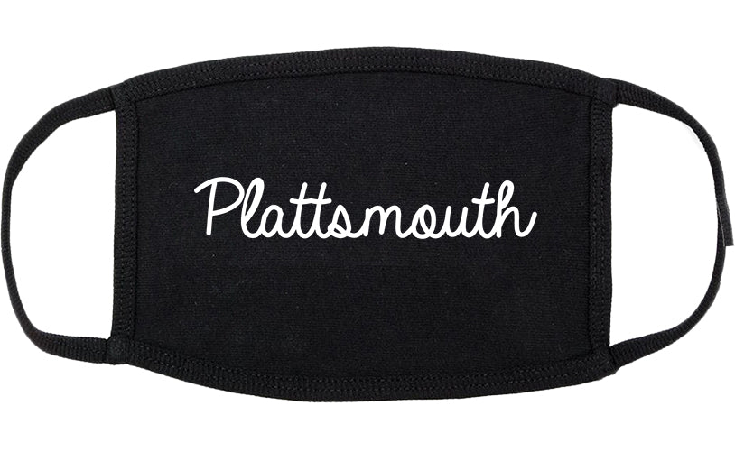 Plattsmouth Nebraska NE Script Cotton Face Mask Black