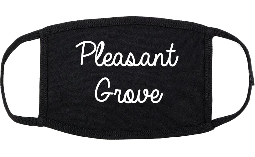 Pleasant Grove Utah UT Script Cotton Face Mask Black