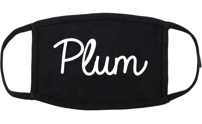 Plum Pennsylvania PA Script Cotton Face Mask Black