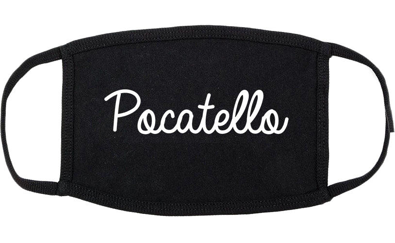 Pocatello Idaho ID Script Cotton Face Mask Black