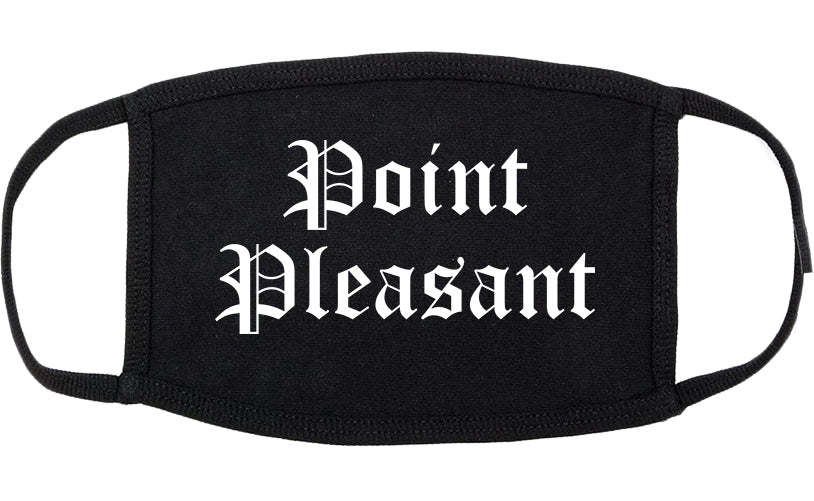Point Pleasant New Jersey NJ Old English Cotton Face Mask Black